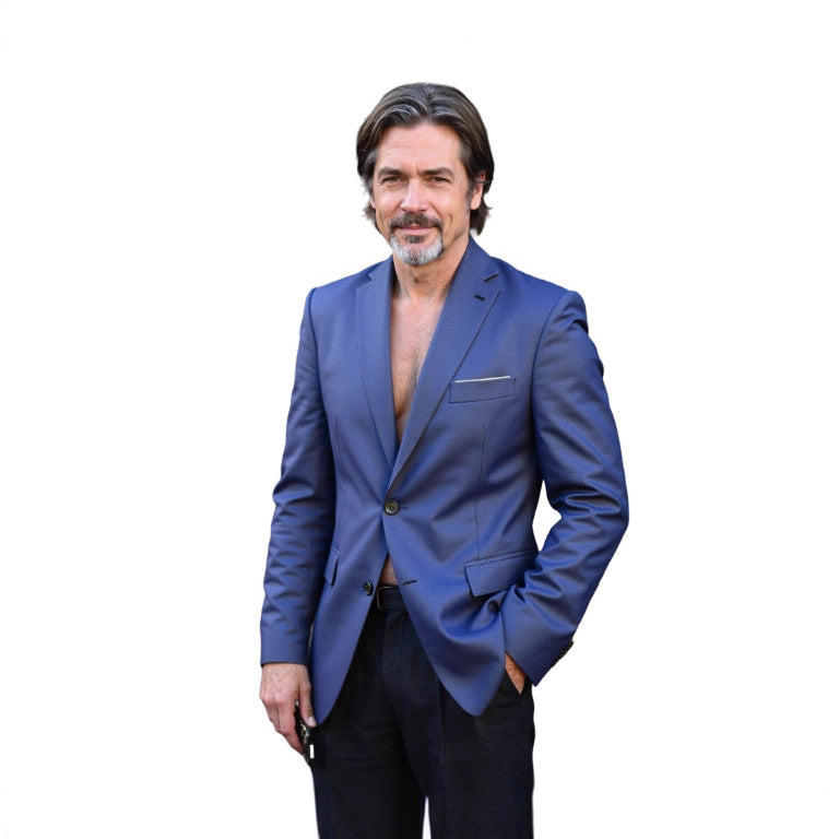 Herren nan taillierter Business-Blazer aus StretchgewR&Be mit Brusttasche und schlanker Silhouette R&B