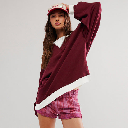 Damen Oversized Sweatshirt mit modernem Design und weichem Material R&B