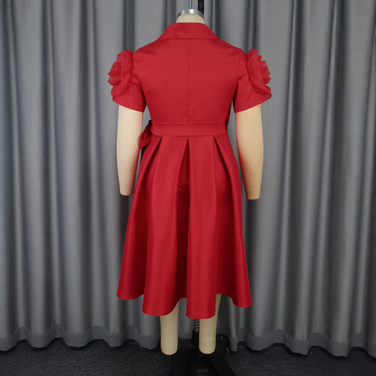 Damen Wickelkleid mit voluminösen Puffärmeln R&B