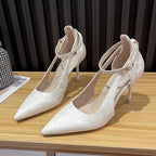 Damen Spitzen High Heels mit eleganter Fesselriemenverzierung R&B