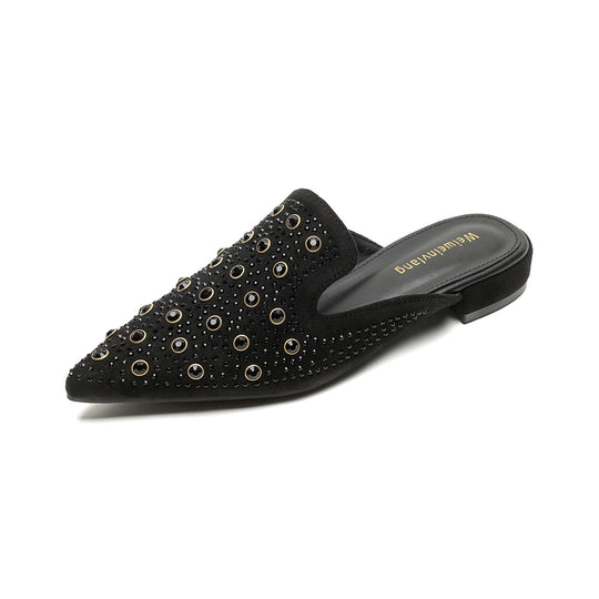 Damen modische Mules mit funkelnden Verzierungen R&B