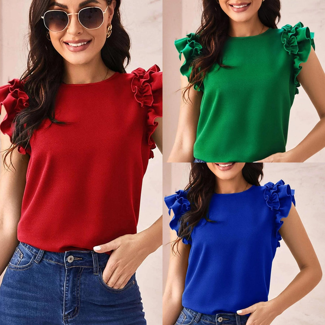 Damen Bluse mit voluminösen Rüschendetails R&B