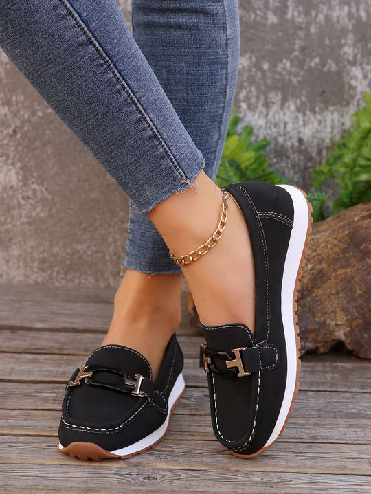 Damen Mokassins mit glamourosem Metall-Detail R&B