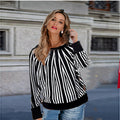 Damen Pullover mit modernem Streifenmuster und lässigem Schnitt