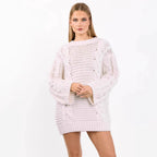 Damen Grobstrickpullover mit modischem Zopfmuster und lässigem Schnitt R&B