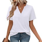 Damen zeitloses V-Ausschnitt T-Shirt mit lässigem Schnitt