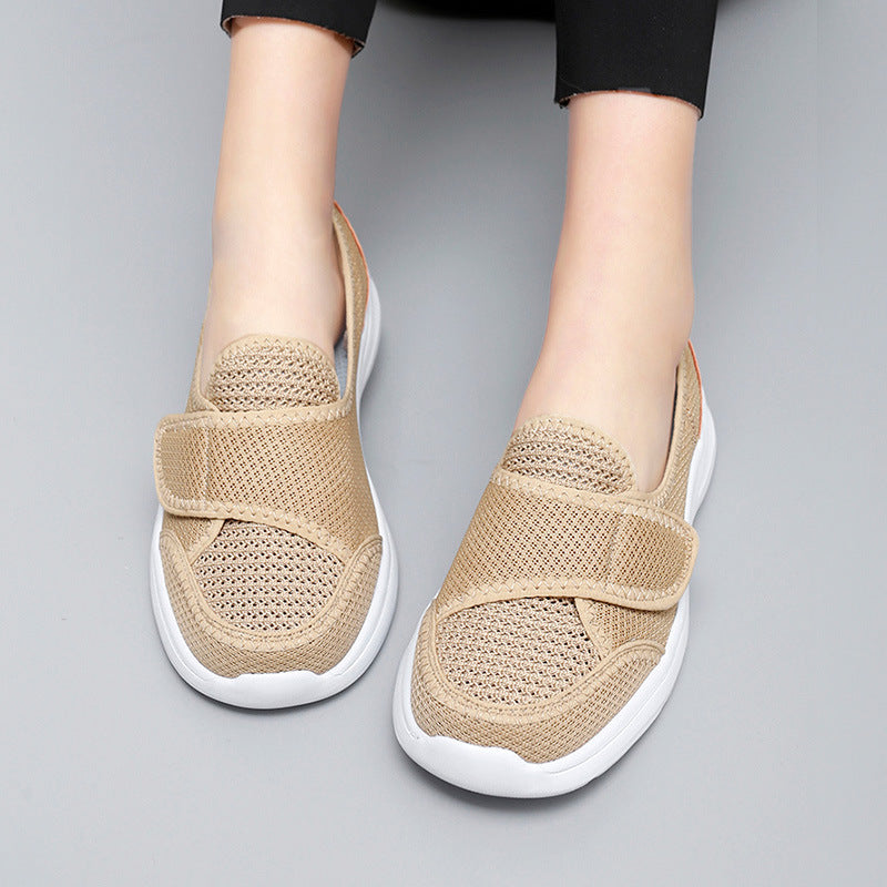 Damen Atmungsaktive Slip-On Sneakers mit praktischem Klettverschluss R&B
