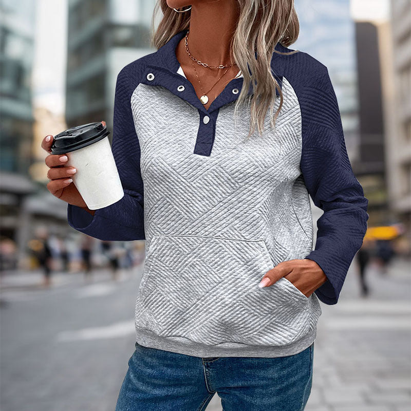 Damen lässiger Sweatpullover mit elegantem strukturiertem Design R&B