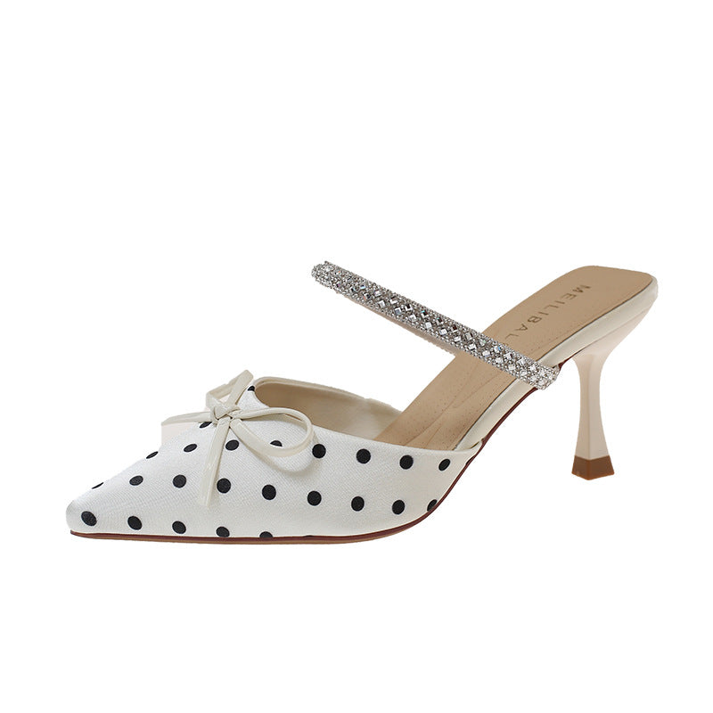 Damen Slingback-Pumps mit elegante Schleifen-Applikation und funkelndem Riemenverschluss EB