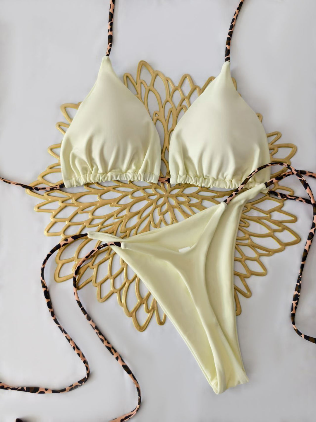 Damen Bikini-Set mit trendigem Animal-Print und modischem Schleifen-Detail R&B