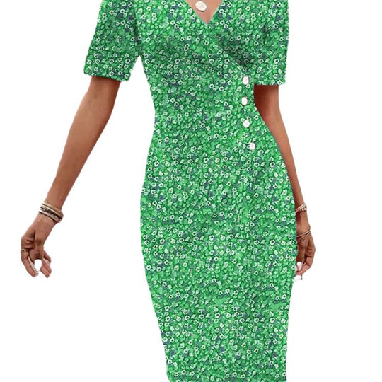 Damen Blumenkleid im Wickelstil von R&B