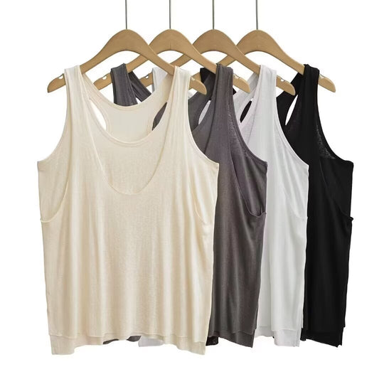 Damen sportliches Tanktop mit asymmetrischem Rückendesign R&B
