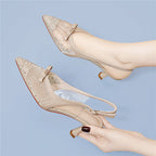 Damen Elegante Slingback-Pumps mit zierlichem Schmuck und bequemer Absatzhöhe R&B