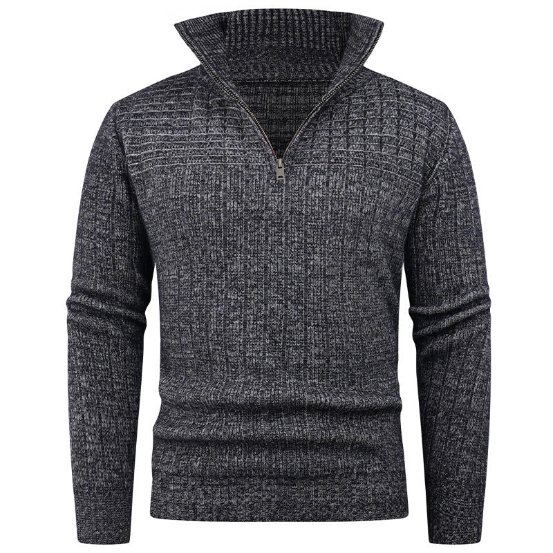 Herren eleganter Rollkragenpullover mit modernem Zopfdesign R&B