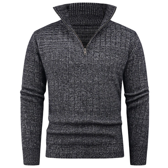 Herren eleganter Rollkragenpullover mit modernem Zopfdesign R&B