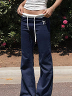 Damen Bequeme und lässige Sweatpants mit elastischem Bund und seitlichen Taschen R&B