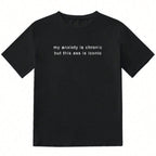 Damen T-Shirt mit kreativem Statement und lässigem Schnitt R&B