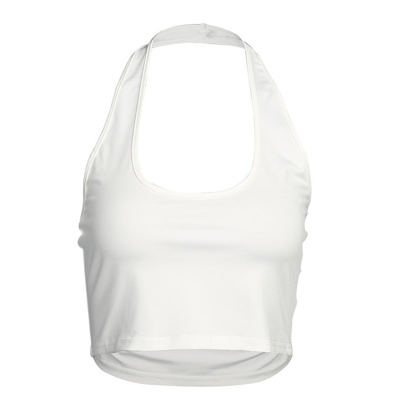 Damen Crop-Top mit tiefem Ausschnitt und sportlichem Design