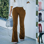 Damen Samt-Flared-Hose