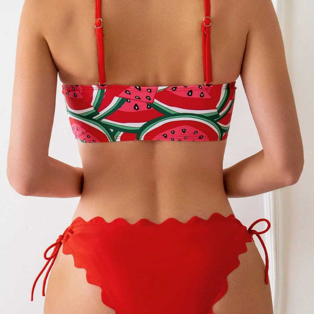 Damen Bandeau-Bikini mit verspieltem Knotendesign R&B