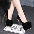 Damen elegante Stiletto-Pumps mit goldenen Akzenten R&B