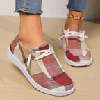 Damen Casual Sneakers im modischen Karomuster R&B