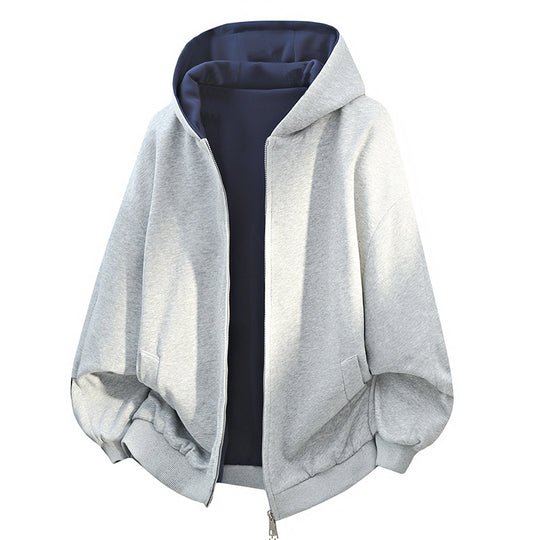Damen Oversized Kapuzenjacke mit doppeltem Fleecefutter und seitlichen Taschen R&B