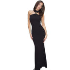 Damen Elegantes Maxikleid mit schickem Halsband und figurbetonendem Schnitt R&B