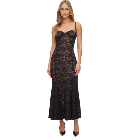 Damen Spitzenkleid mit sanften Konturen und trägerlosem Design R&B
