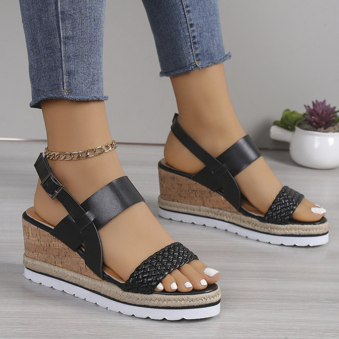Damen Wedge-Sandaletten mit raffiniertem Flecht-Design und komfortablem Fußbett R&B