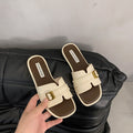 Damen modische Slippers mit geschmeidigem Obermaterial und eleganter Schnalle EB