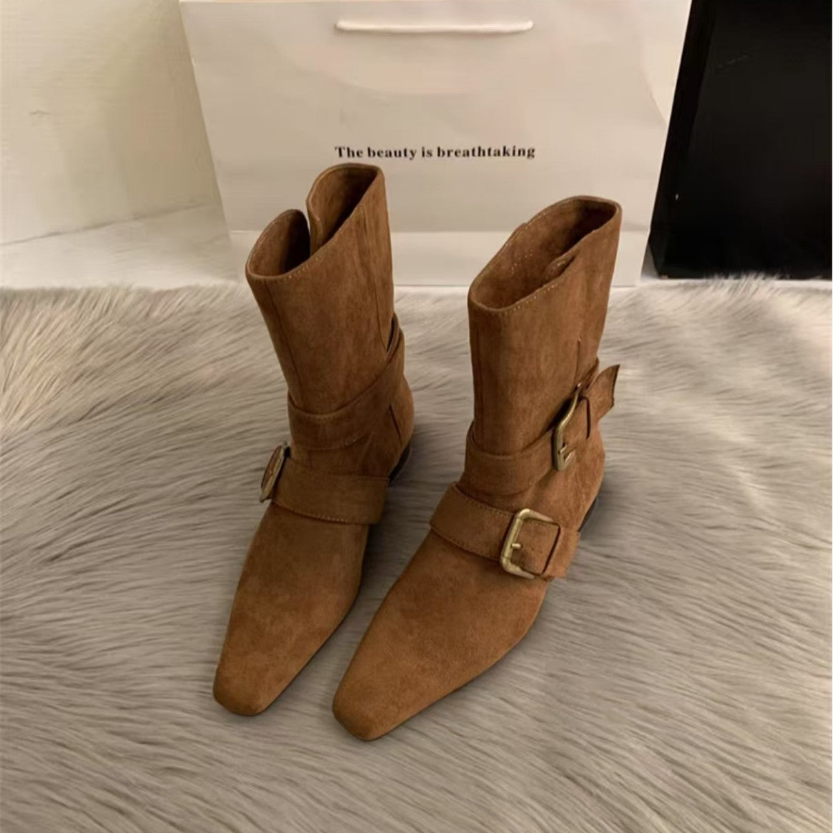 Damen Modische Stiefeletten mit dekorativen Schnallen von R&B