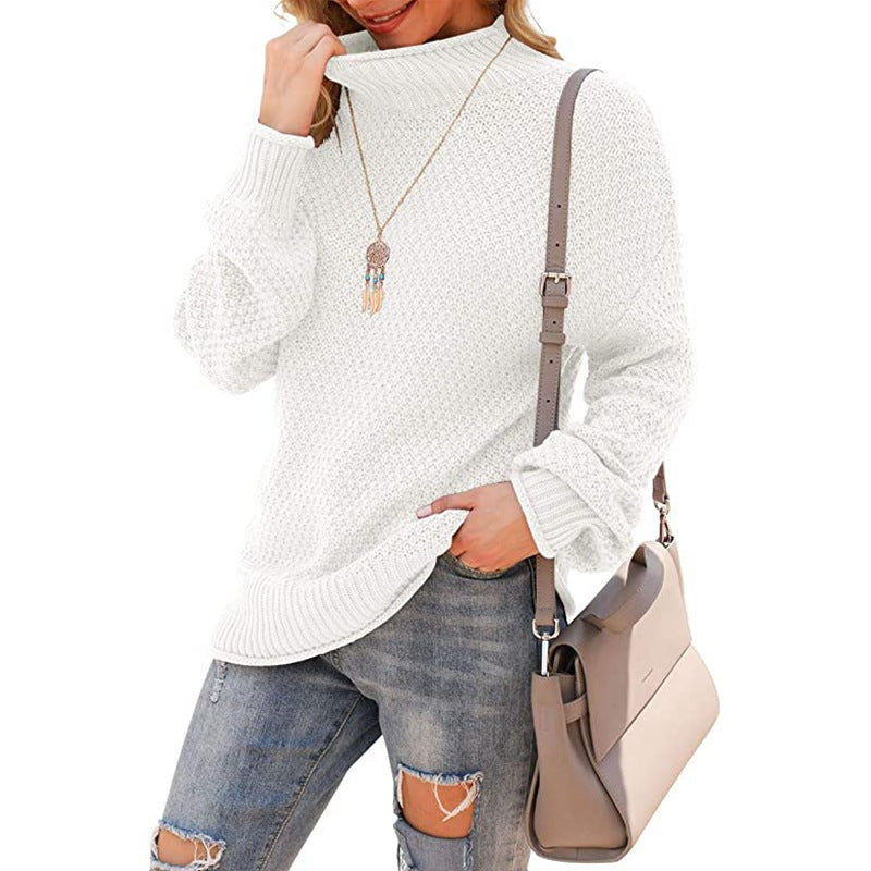 R&B | Sweater Halber Rollkragen Strickpullover Lässiges Gemütliches Oberteil