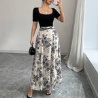 Damen Elegantes Maxikleid mit floralem Design und tailliertem Schnitt R&B
