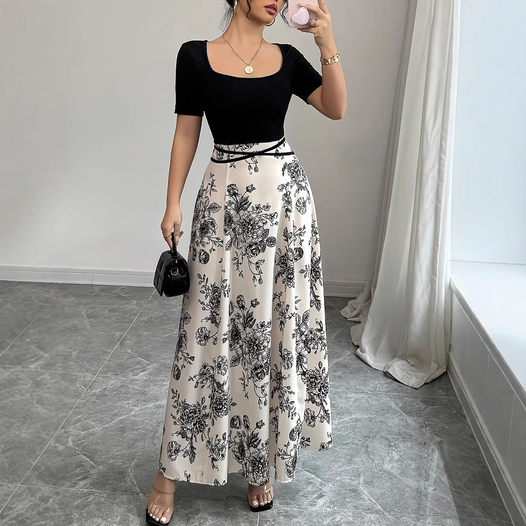 Damen Elegantes Maxikleid mit floralem Design und tailliertem Schnitt R&B