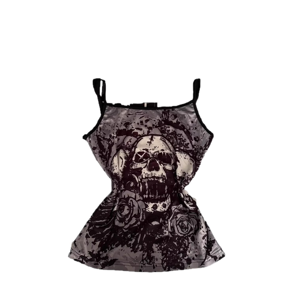 Damen lässiges Tank-Top mit Schädel-Design R&B