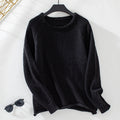 Damen gemütlicher Strickpullover mit weitem Schnitt und Rundhalsausschnitt