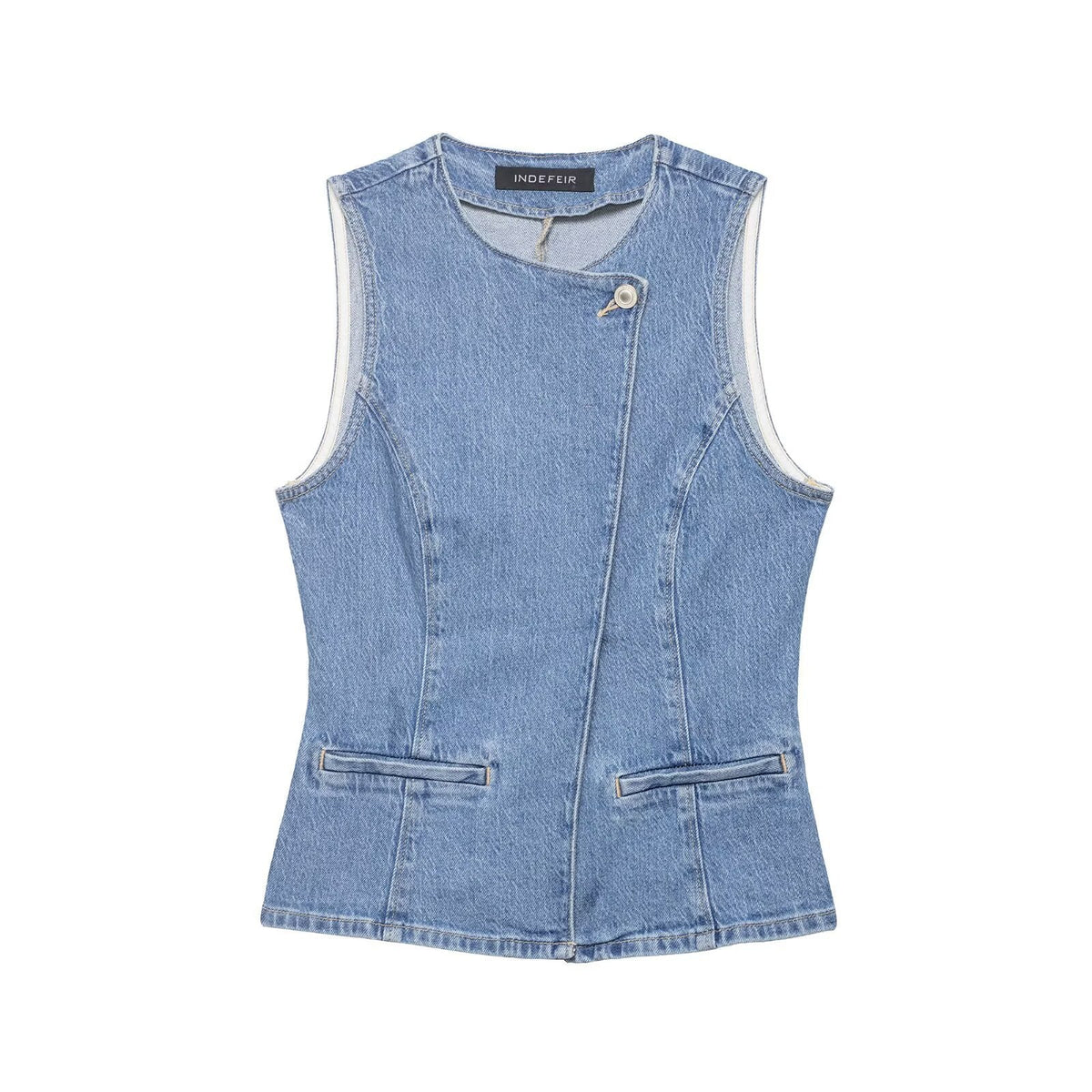 Damen Jeansjacke mit innovativem Design und modischen Knopfdetails R&B