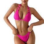 Damen Triangel-Bikini mit dekorativen Ringen und hohem Beinausschnitt R&B