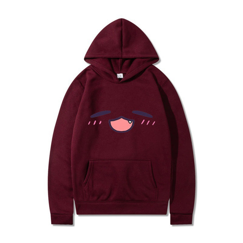 Damen Kapuzenpullover mit fröhlichem Cartoon-Gesicht und bequemer Passform R&B