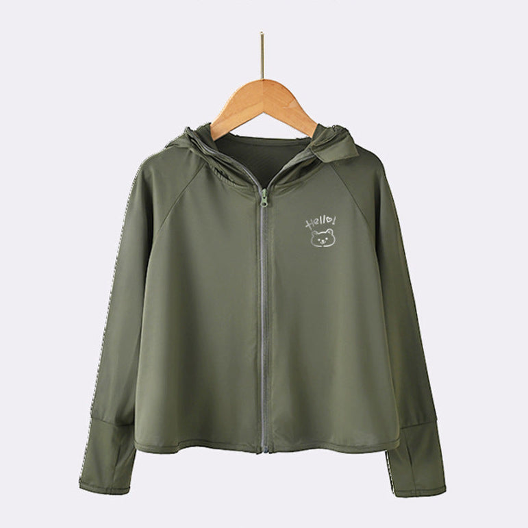 Damen leichte UV-Schutzjacke mit Kapuze und Reißverschluss R&B