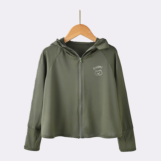 Damen leichte UV-Schutzjacke mit Kapuze und Reißverschluss R&B