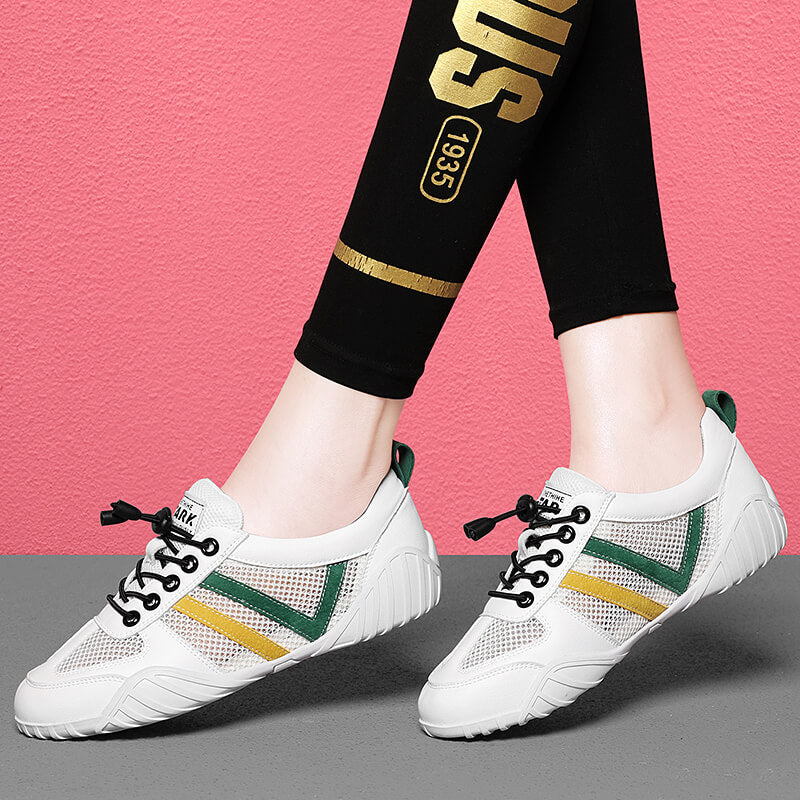 Damen Sportliche Mesh-Sneaker mit rutschfester Sohle und elastischen Schnürsenkeln R&B