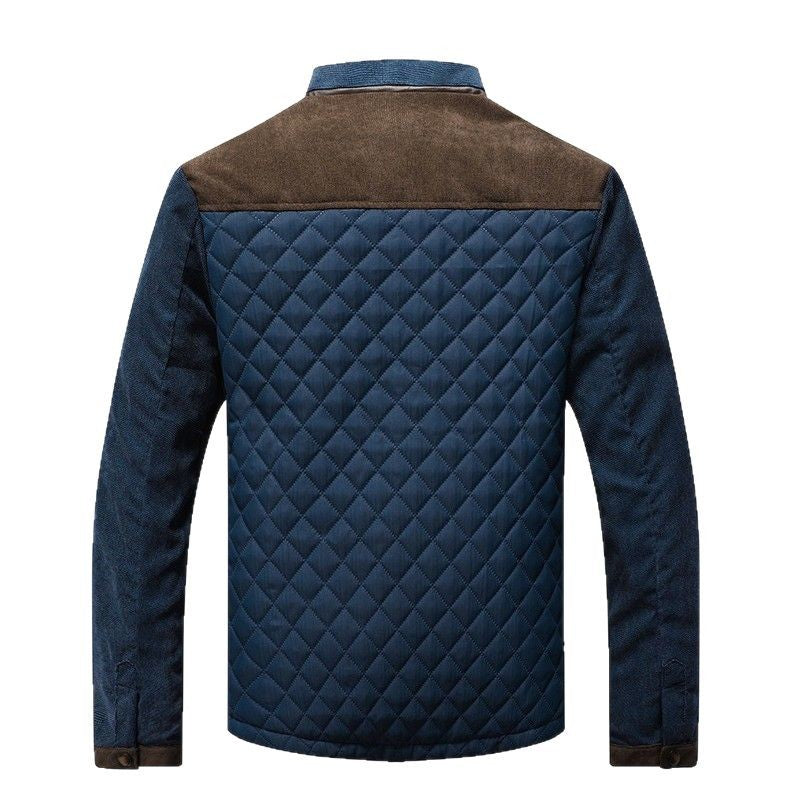 Herren gesteppte Freizeitjacke mit modischem Kragen R&B