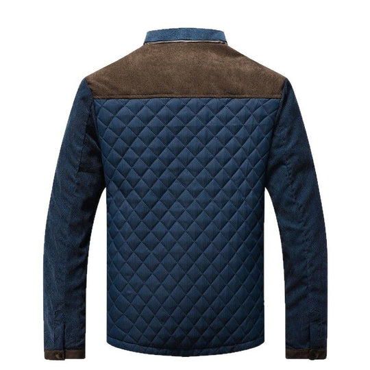 Herren gesteppte Freizeitjacke mit modischem Kragen R&B