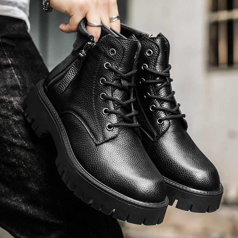 Damen Stiefeletten mit robustem Profil und seitlichem Reißverschluss
