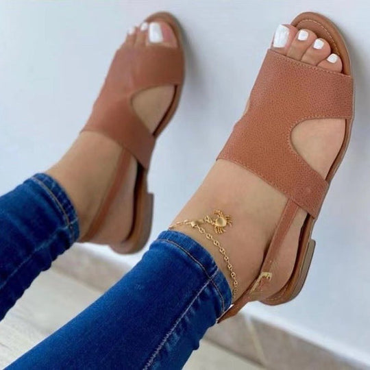 Damen Offene Sandalen mit modischem Riemendesign und komfortablem Fußbett R&B