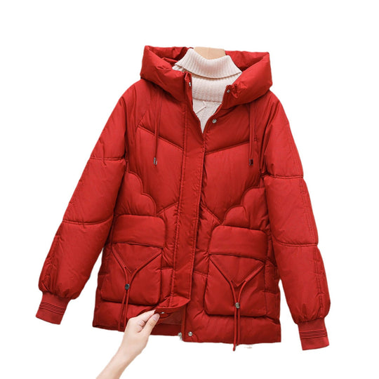 Damen gesteppte Winterjacke mit Kapuze und Herzdetails R&B