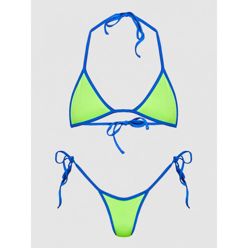 Damen Triangelbikini mit sportlichen Schnürdetails und offenen Seiten R&B