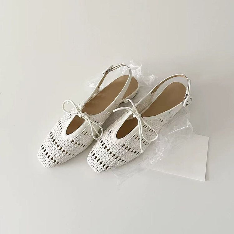Damen elegante Sling-Sandalen mit Netzdesign und verstellbarem Riemen R&B